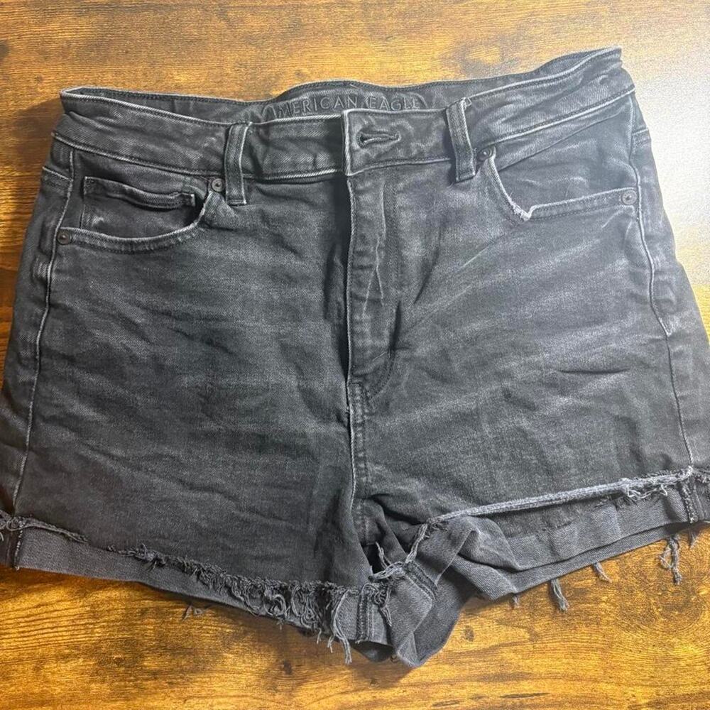American eagle outfitters black denim shorts